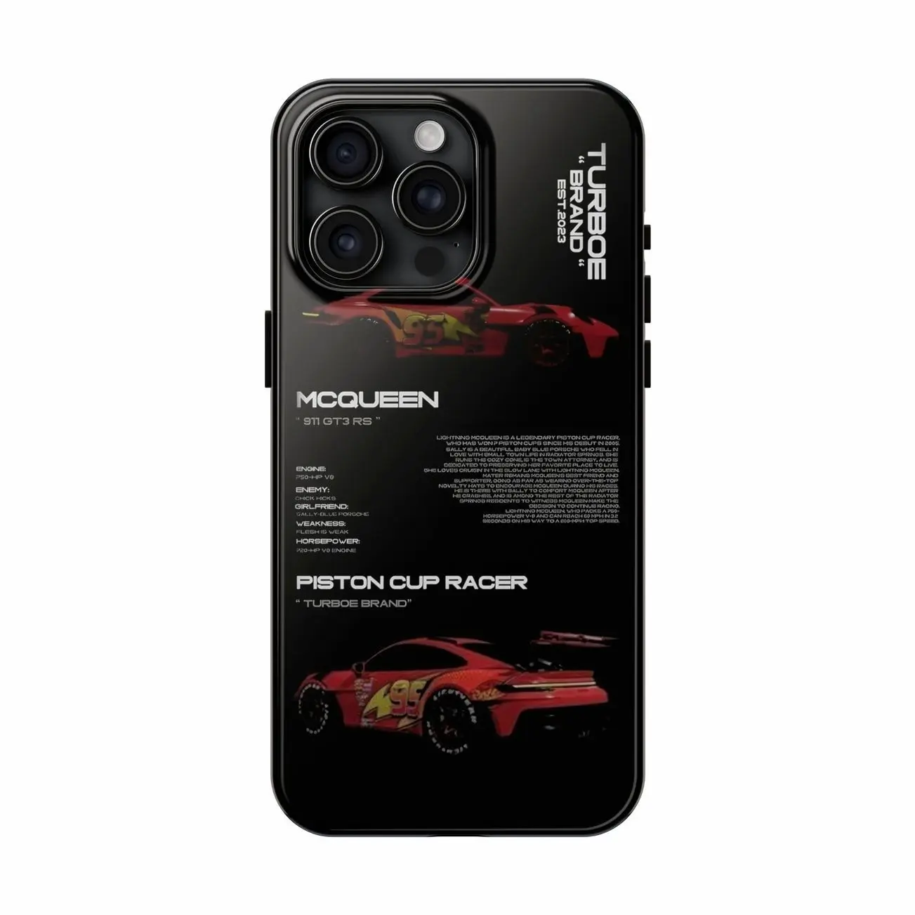Turboe Speed Mcqueen Phone Cases for iPhone 17 16 Pro Max, 15 14 13 12 11 Mini, Plus,Unique Design, Waterproof transparent, Gifts for Men Protective C
