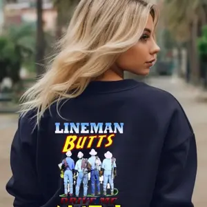 Lineman’s Butts Drive Me Nuts Shirt Sleeve Womenswear Comfortable Hoodie Navy Navy Blue Short