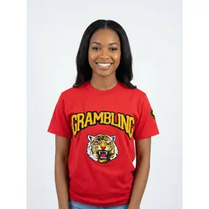 Grambling Tigers HBCU Embroidered and Distressed Twill Tee Red