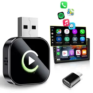 Wireless Adapter for CarPlay & Android, 2 in 1 Fast & Stable Wireless Adapter, For CarPlay Converter, Convert Wired to Wireless Adapter, Suitable for Factory Wired CarPlay Cars, Car Eelectronic Accessories, Carplay Dongle Connectivity