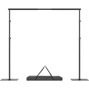 8.5x10ft Backdrop Stand, Adjustable Photography Background Frame, Heavy Duty Pipe and Drape Kit Photo Support Poles for Wedding, Party, Birthday, Festival, Vide, Studio