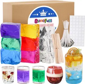 7 Colors Jelly Gel Wax for DIY Candle Making – 9pcs Non-Toxic Scented Gel Wax Kit, Slow Burning Crystal for Handmade Candles, Home Decor, Crafts & Gifts-2LB