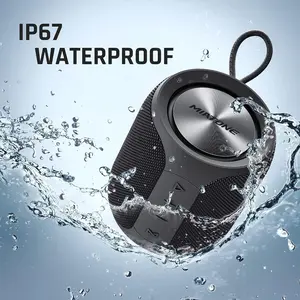 Bluetooth Speaker IP67 Waterproof Speaker with Deep Bass, Portable Speakers for Beach Camping Accessories, Gifts for Men Fathers Him - Black