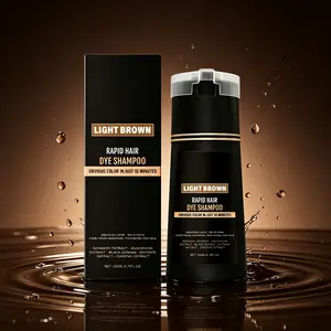 Light Brown Hair Color Shampoo 200ml – Easy At-Home Tint with Botanical Extracts, Gentle Hair Color for Natural Look