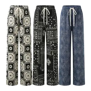 Palette Edition Comfy Loungewear Pants for Women Lightweight Summer Sports Pants Soft Loose Fit Plus Size Slow Running Casual Comfortable Bohemian Style Home Wear - Beach