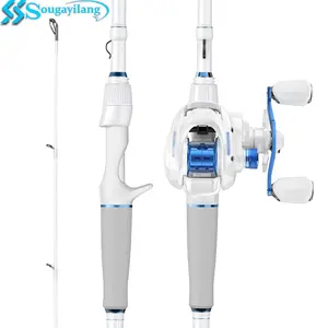 Sougayilang Fishing Rod and Reel Combo, Medium Heavy Fishing Pole with Baitcasting Reel Combo, 2-Count Baitcaster Combo, Outdoor fishing supplies