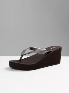 Cavser Women's Summer Open Toe High Heel Waterproof Platform Sandals, Thick Sole Slip-On Beach Shoes, Height Increasing Slippers