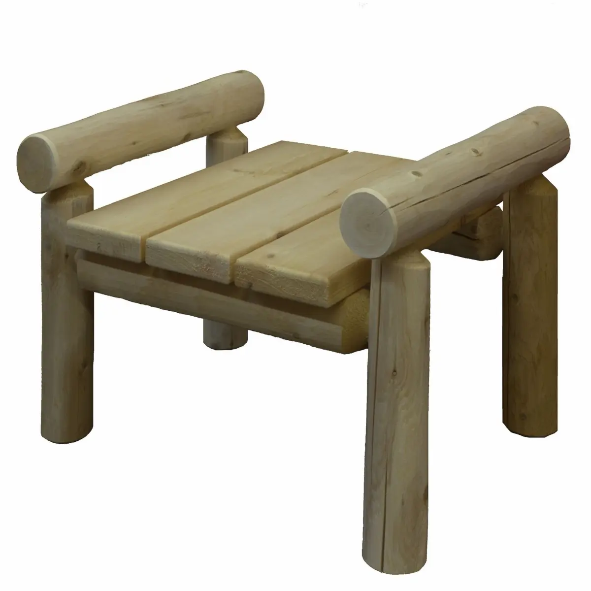 HomeRoots Natural Wood Ottoman - 28x20x18 in. Indoor Furniture Footstool