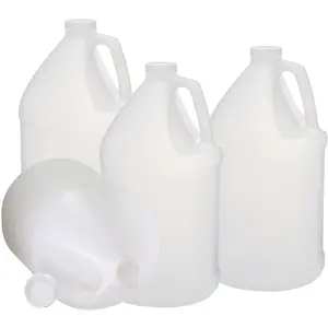 Rani Containers | 1 Gallon HDPE Plastic Jug with Reshipper Box & Child-Resistant Caps | Home & Commercial Use, Containers for Water, Sauces, Food, Soaps, Detergents, Liquids | Made in USA - Pack of 4