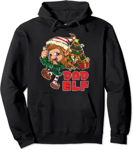 Dad Elf Family Matching Xmas Group Daddy Gift Pajama Dad Pullover Hoodie - Farhadheid Shop 79B08M49FNBR