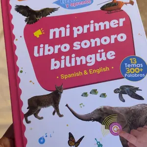 Spanish&English Bilingual Sound Book for Kids Ages 1–6, Interactive Educational Toy with 300+ Words & 13 Themes, Multilingual Language Learning Tool, Educational Toys for Kids & Gift Idea