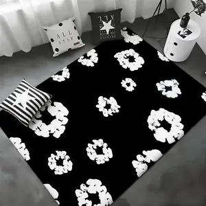 Streetwear Brand Denim Tears Floor Mat Non-Slip Soft Flannel Thickened Rug Indoor Door Mat Ultra Soft Absorbent Wear-Resistant Floor Mat for Living Room Hallway Entryway Non-Skid Home Decoration Mat, Decorative Area Rug for Indoor Daily Use