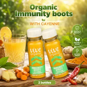 Vive Organic Immunity Boost Cayenne, Ginger & Turmeric Shot (2oz Bottle)