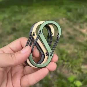 Aluminum Alloy S Button 8-Shaped Climbing Button Carabiner Keychain Horoscope Buckle Travel Backpack Outer Hook Hat Kettle Connection Buckle