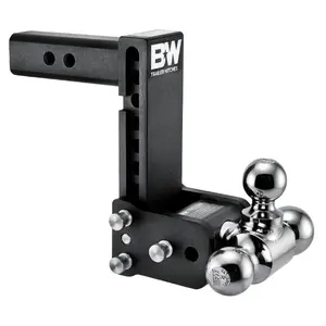 B&W Trailer Hitches Tow & Stow Adjustable Trailer Hitch Ball Mount Fits 2" Receiver | Tri-Ball (1-7/8", 2", & 2-5/16") | 7" Drop | 10,000 GTW | TS10049B
