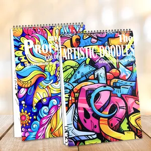 Graffiti Design Coloring Book, 2 Counts Spiral Design Artistic Graffiti Coloring Book, Stress Relief Coloring Book, Gift for Friend, Artistic Doodles Coloring Book, Creative Coloring Book