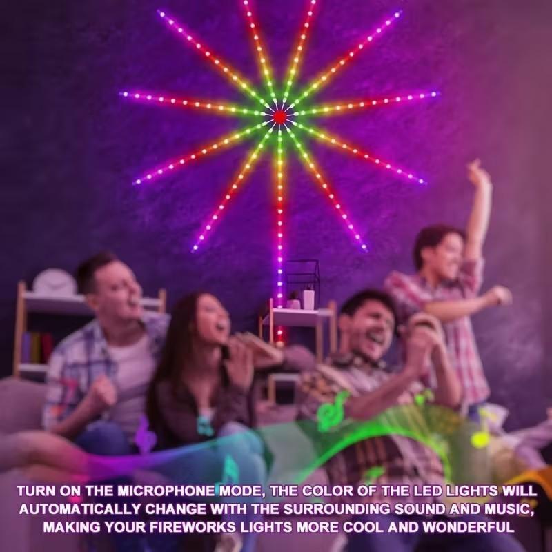 RGB Smart Firework Light Strip, Remote Control, Multiple Lighting Modes, Music Sync RGB, Dreamy Color LED Strip, USB Powered