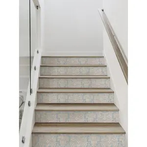 Damask Weave Textured Look Peel and Stick Stair Riser