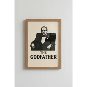 [Sale Off Up To 50%] [No Frame] The Godfather Poster Vintage Black and White Movie Art