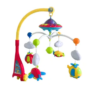 Paaqq Baby Activity Soothing Sensory Hanging Musical Bedtime Play Toy with Colorful Vehicles and Clouds for Infant Entertainment