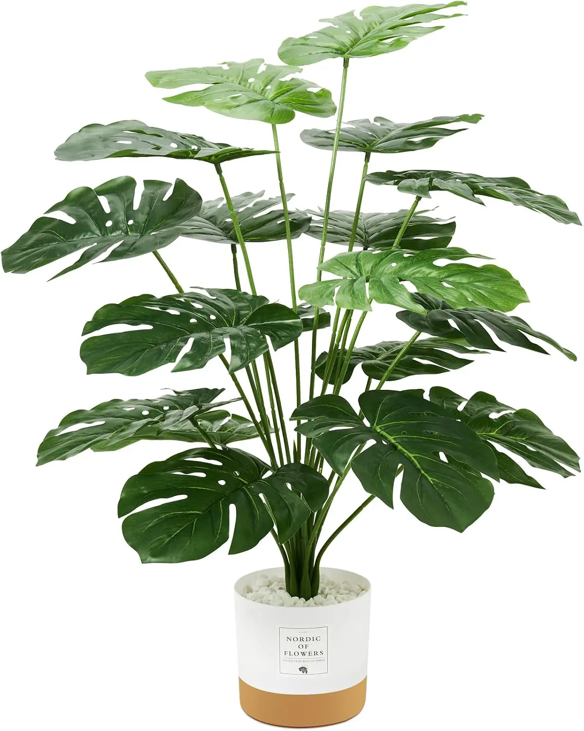 26" Fake Plants Large, Tropical Palm Tree Artificial Monstera Faux Plant Tree with Pot for Home Office Living Room Decor Indoor
