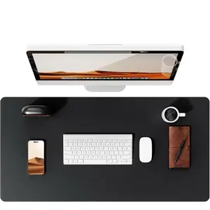Leather Desk 24x14 inch Mouse Pad Protector Office Desk Mat Large Non-Slip PU Leather Blotter Laptop Pad Waterproof Durable Suede Backing