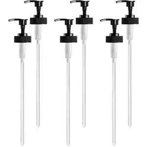 Gallon Pump Dispenser, Fits  1 Gallon Jugs and Containers 38/400 Snow Cone Syrup Pump Lid Top Replacement for Sanitizer, Lotion, Shampoo, Conditioner (Balck - 6 Pack)
