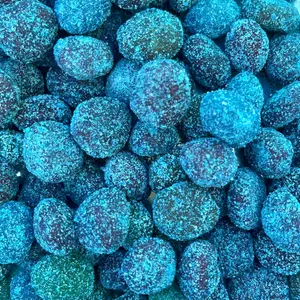 Sour Blue Razz Viral Gushers Gummy Sweet & Sour Blue Raspberry Flavor Tangy Candy Bonbon Snack Dulce