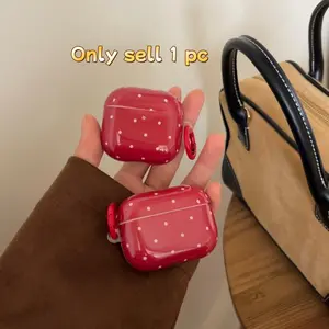 Vintage Deep Polka Dot Ring Earphone Case for Apple AirPods Pro 3/2/1 & AirPods 4/3/2, Stylish Durable Protective Cover Protection