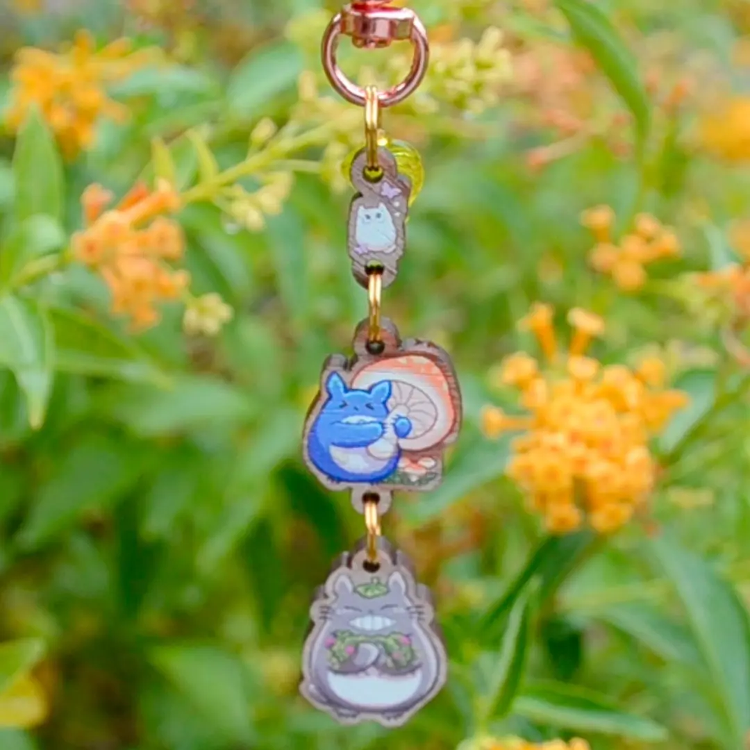 Totoro Wooden Keychain - 3 in / 7.62 cm