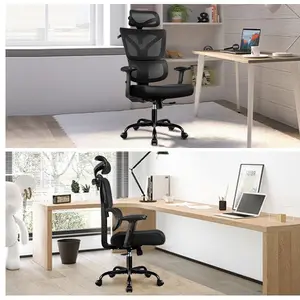 Infinity Office Chair Ergonomic Desk Chair, High Back Gaming Chair, Big and Tall Reclining Comfy Home Office Chair Lumbar Support Breathable Mesh Computer Chair Adjustable Armrests (Black)