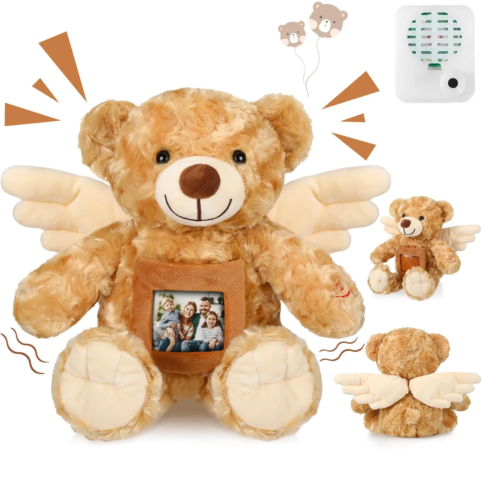 Angel Bear with Recorder and Picture Frame（Brown）