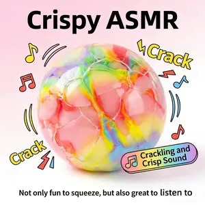 Super Relaxing Crunchy Handmade Ball Toy, Squeeze Fidget Ball, Macaron Color, Random Colors, Clear Asmr Sounds, Slow Rebound Stress Relief, Perfect Gift for Parties and Holidays