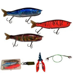 Fishing  Lure Bait Swimbait Crankbait for Muskie Trout Catfish Bass Jerkbait Fishhook 2segment 6 Minow  Lifelike Fish