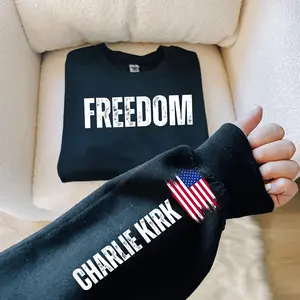 Charlie Kirk Freedom Sweatshirt, Charlie Kirk Make America Great Again, Donald Trump, Freedom Charlie Kirk Assassination Sweatshirt V1