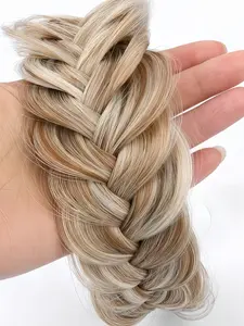 Wide and Messy Braided Headband in Sandy Gold High Elasticity Unisex Fashionable Hair Clip for Girls and Women nylon Punk Chic Furry Ear claw