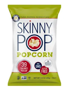 SkinnyPop Original Popcorn, 4.4oz Grocery Size Bags, Skinny Pop, Healthy Popcorn Snacks, Gluten Free