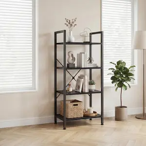 Sweetcrispy Classical Bookshelf Tall Display Shelves for Living Room Home Office Storage Organizer for CDs Books Movies Durable Construction Space-Saving Design