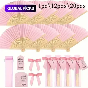 Wooden Folding Fans, Hand Fan, Bridesmaid Gifts, Single Party Wedding Shower Decorations, Bride Gift Ceremony Decoration, Party Decor #GLOBAL PICKS