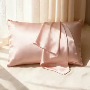 Solid Color Satin Pillowcase, Soft Breathable Pillow Cover without Filler, Comfortable Pillow Protector for Home Bedroom Sofa Car Office, Silky Satin Bedding