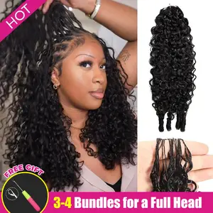 ISEE HAIR Burmese Curly Crochet Braid Hair Extensions Miracle Knots Human Hair Extensions Pre-Separated 50g/Pack (32-38 Strands Per Pack）– Knotless Boho Braids Vacation Hair #Summervibe#ISEECrochetNewArrivals