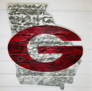 Rustic State of Georgia Sign 30in x 25in Hand-Crafted Pine Wood Home Decor for Man Cave or Bar