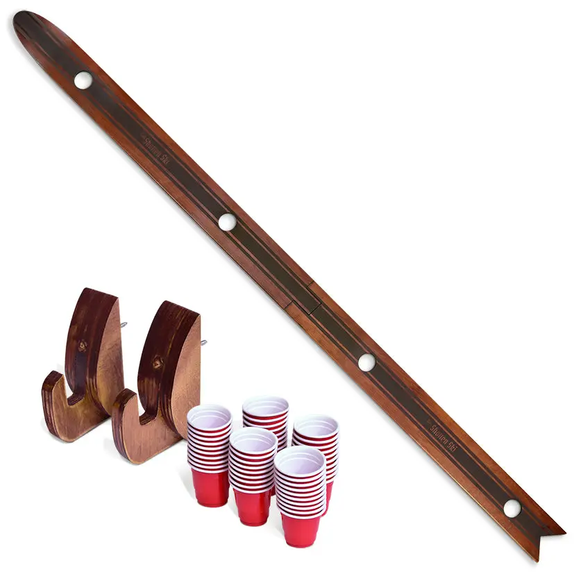 GoPong Das Shotten Ski with 50 Plastic Shot Glasses - Rustic Wood GoPong Das Shotten Ski with 50 Plastic Shot Glasses - Rustic Wood