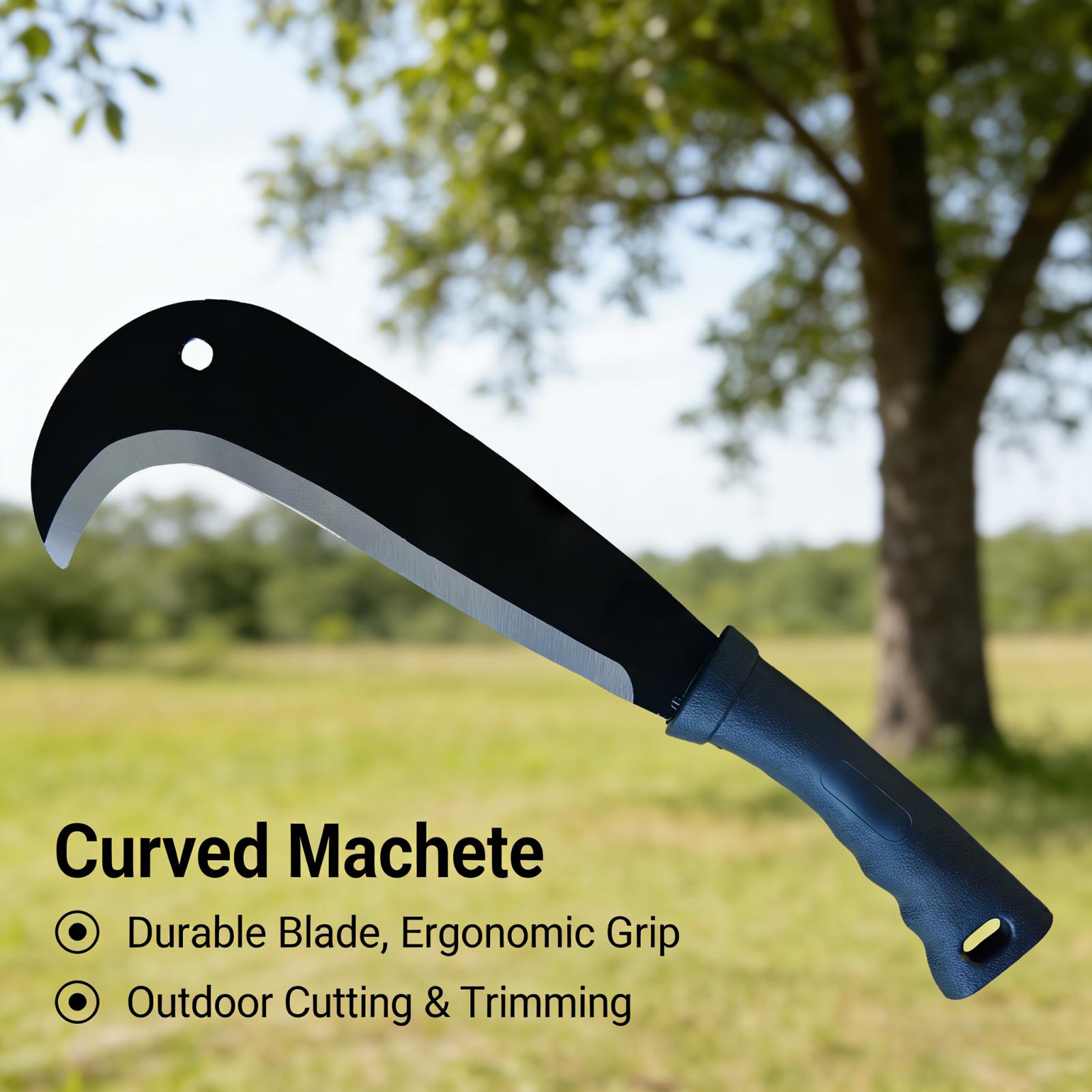 [April Favorite] Weeding Sickle, Curved Machete, Chopper, Brush Clearing Hand Sickle, Garden Tool, Carbon Steel Thickened Blade, Gardening Machete, Yard Work