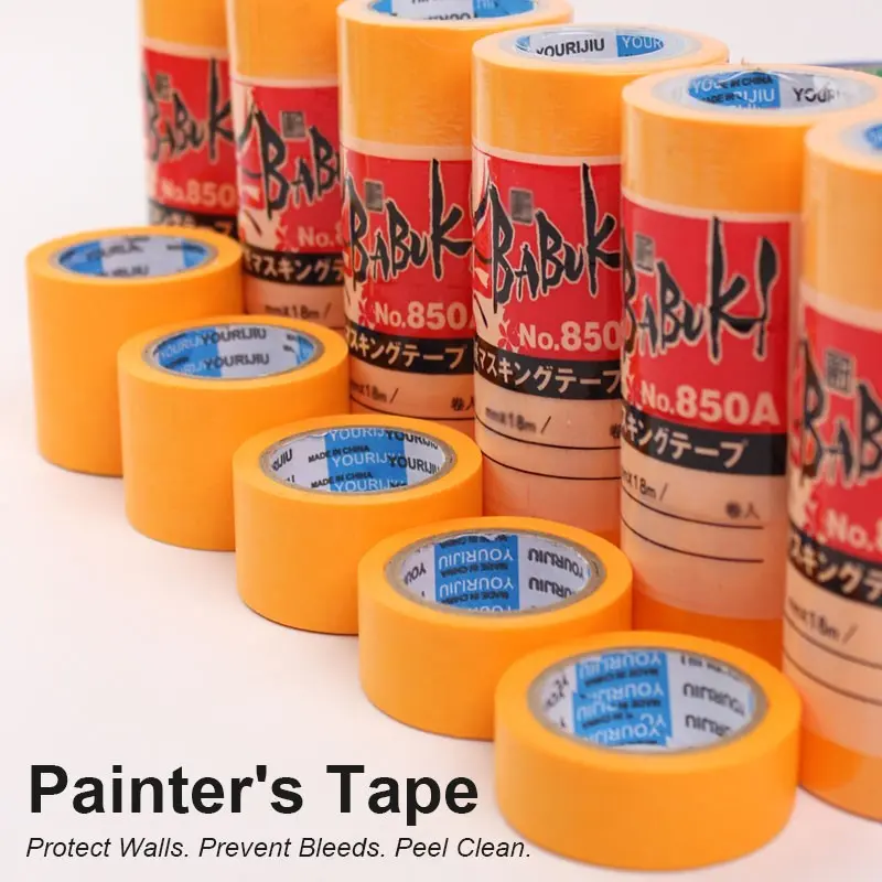 [Multiple Sizes Available / Orange] Washi Masking Tape – Paint Separation Tape, Coating Masking Film, Adhesive Backing, Water-Resistant & Anti-Penetration, Easy Tear, No Residue, Masking Tape for Painting