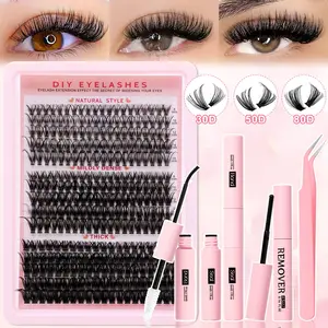 300 Cluster Eyelash Set, Natural Look False Lashes, Comfortable Breathable Design, Long-Lasting Effect, Suitable for Beginners