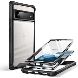 i-Blason CASE For Google Pixel 6 Pro / 6 / 3 / 2XL,Full-Body Rugged Clear Bumper Case with Built-in Screen Protector