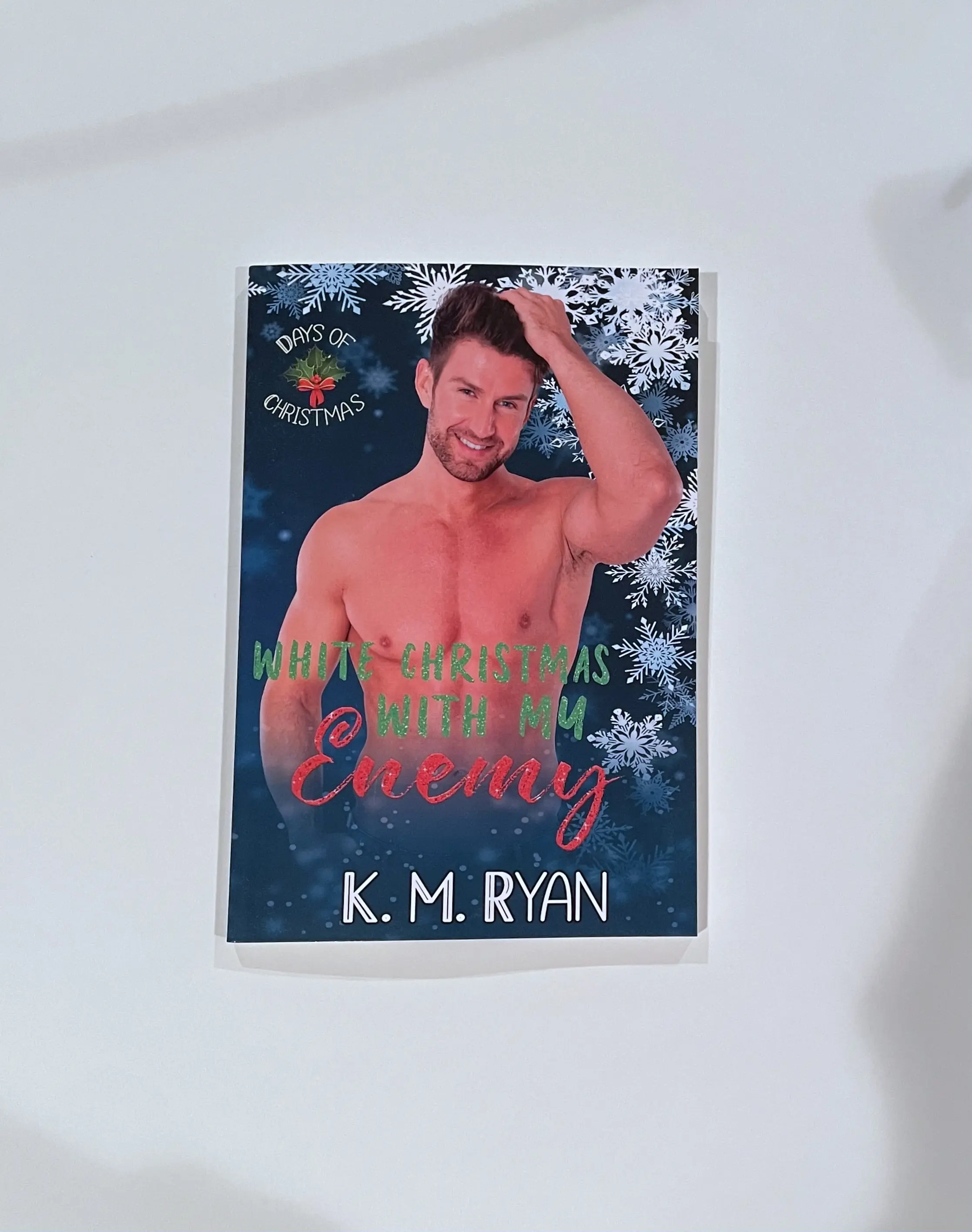 White Christmas With My Enemy in paperback by K. M. Ryan, Soft Cover, Regular Edition, Signed paperback book contemporary romance