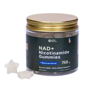 NAD+ Nicotinamide Gummies with Resveratrol – Skin & Cellular Health Support – 750mg, 60 Count