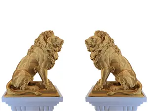 Majestic 3D Printed Lion Statue Set of 2 – Regal Home Decor for Animal Lovers and Art Enthusiasts